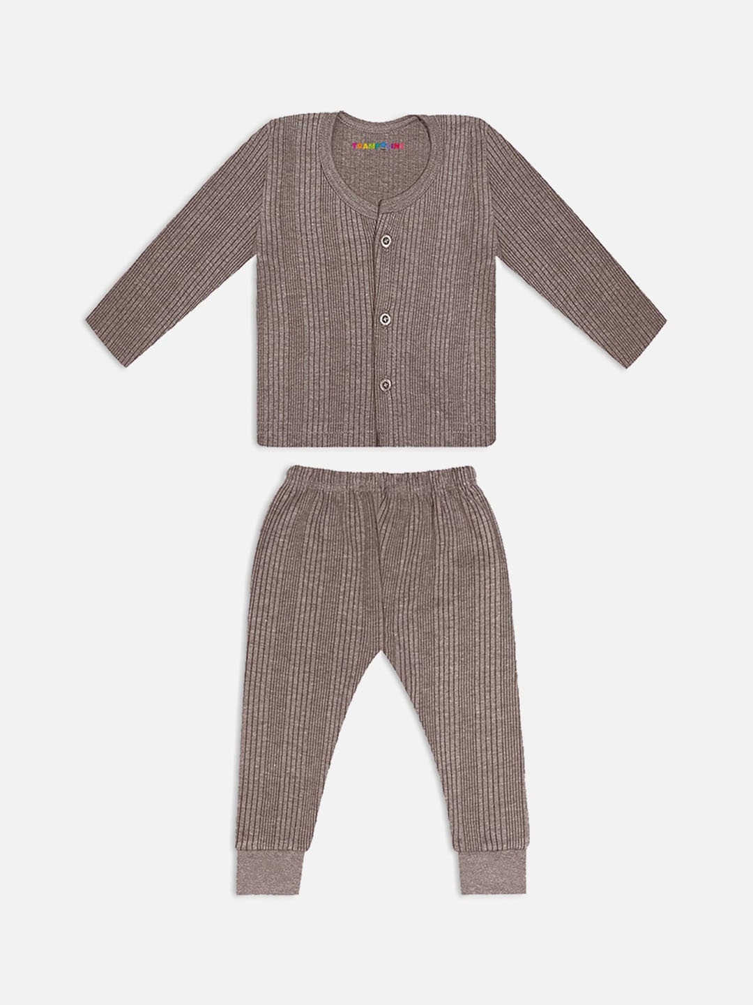 

Trampoline Infants Striped Cotton Thermal Set, Brown