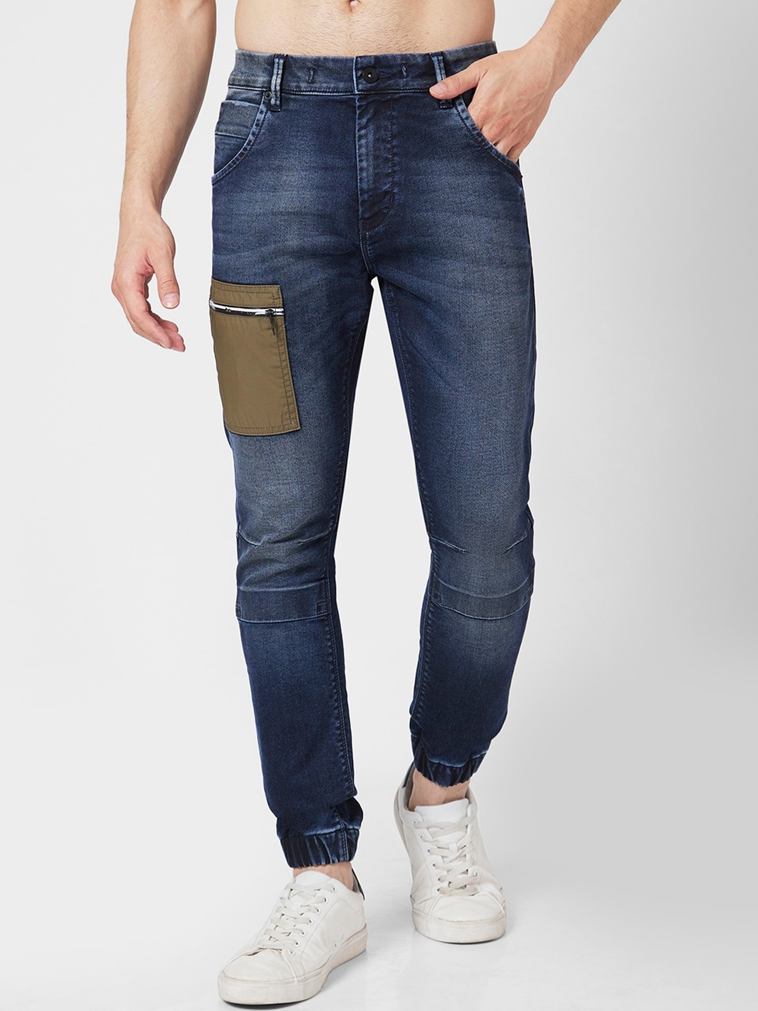 

SPYKAR Men Blue High-Rise Clean Look Heavy Fade Stretchable Jeans