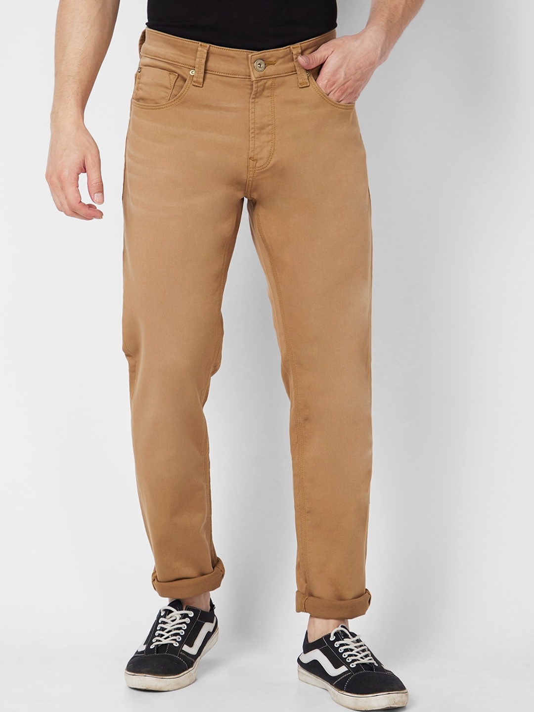 

SPYKAR Men Beige Skinny Fit Low-Rise Clean Look Stretchable Jeans