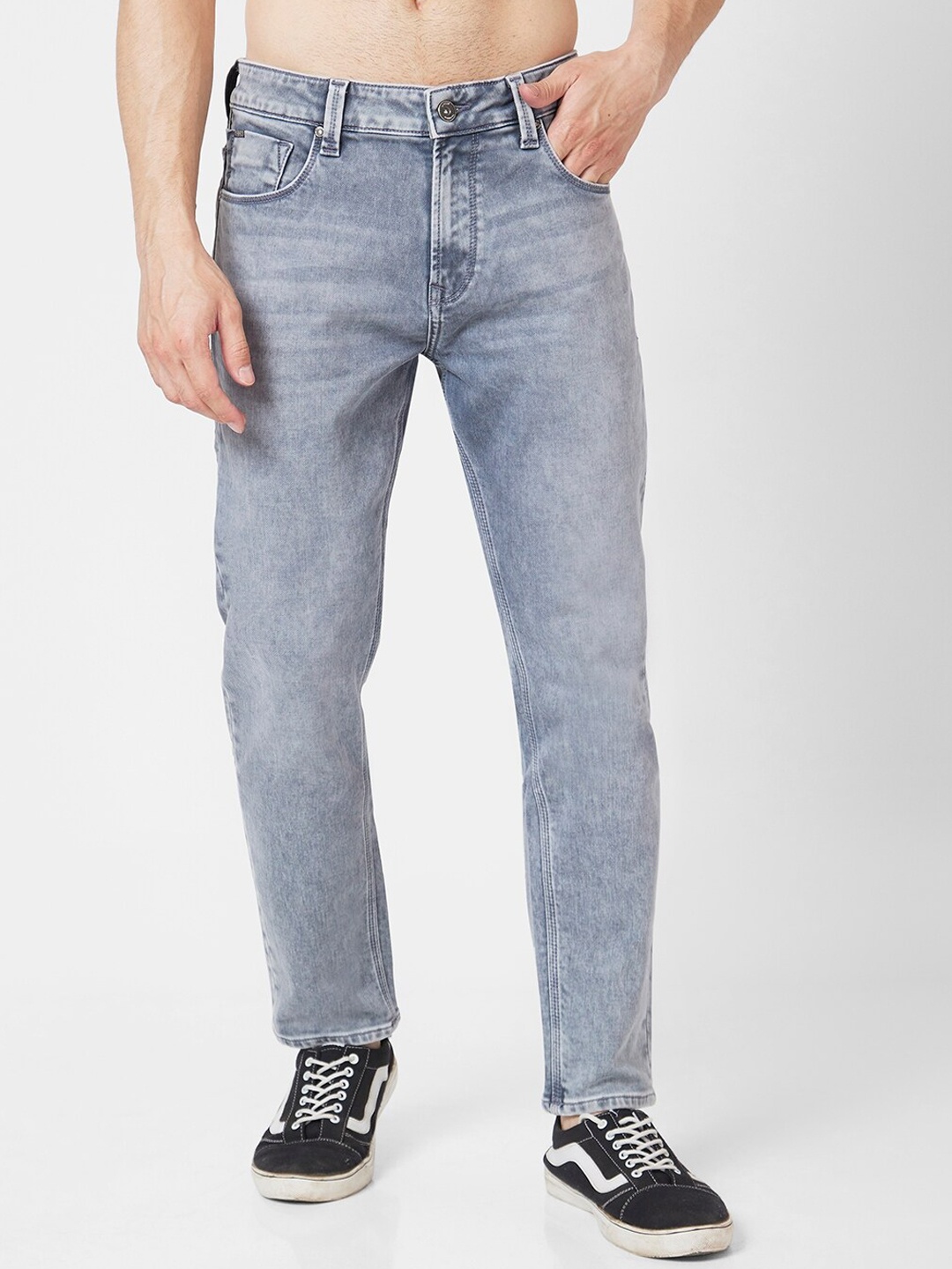 

SPYKAR Men Skinny Fit Low-Rise Stretchable Jeans, Grey