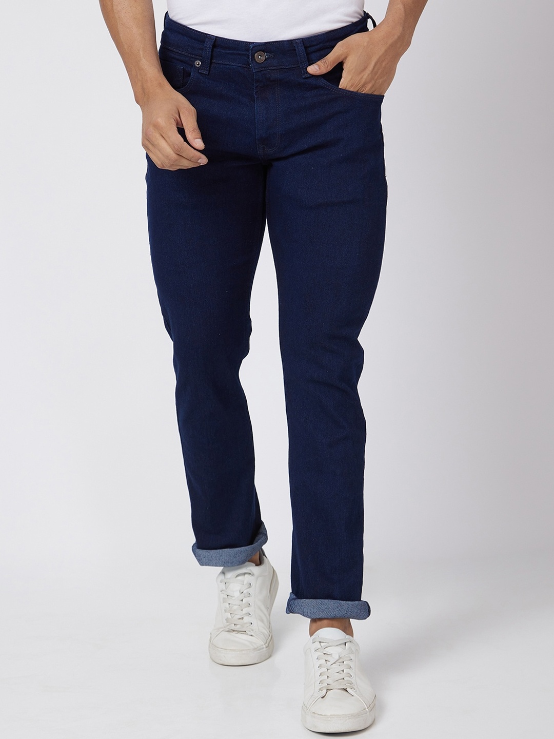 

SPYKAR Men Regular Fit Stretchable Jeans, Navy blue