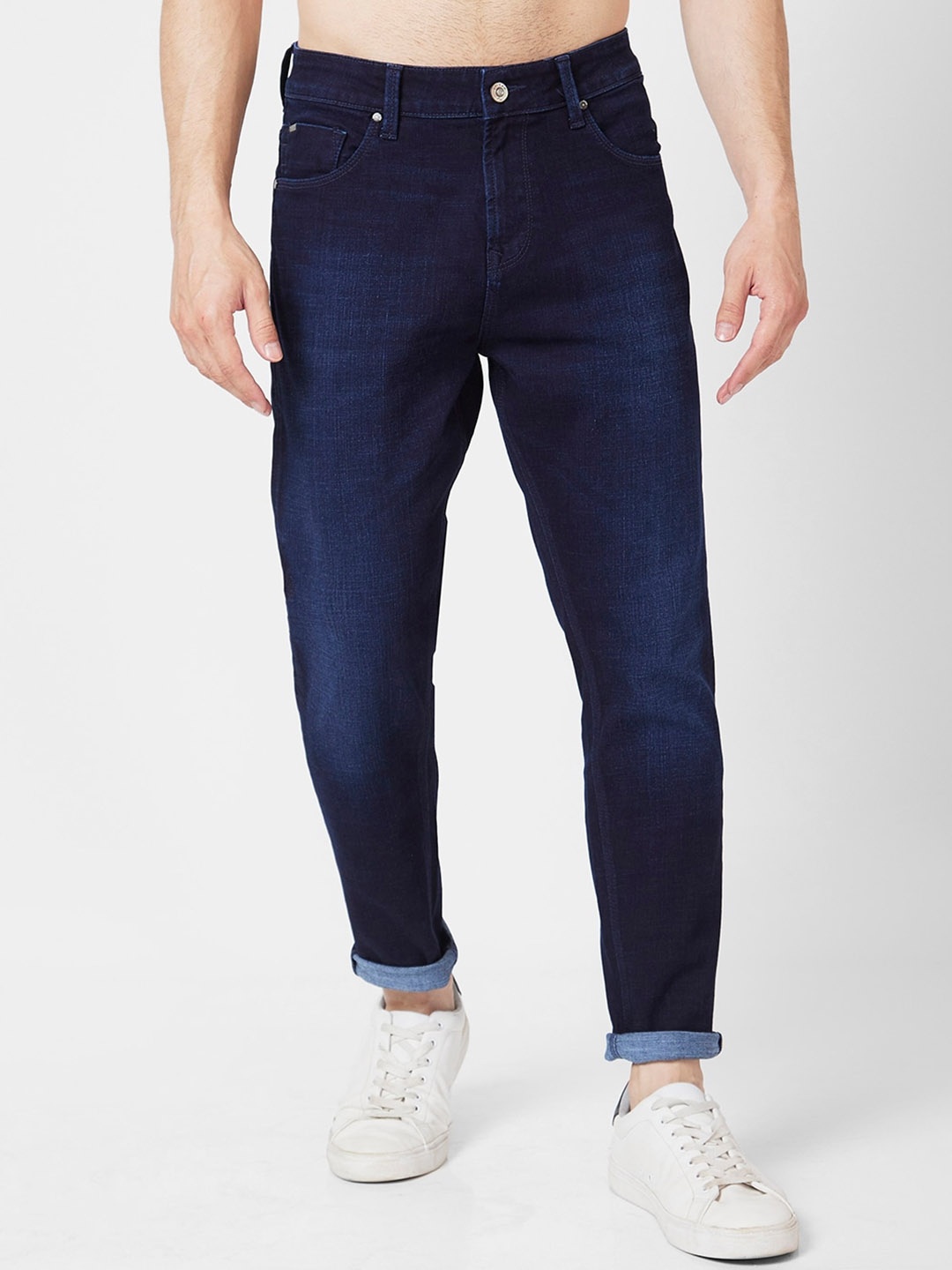 

SPYKAR Men Kano Slim Fit Length Clean Look Cotton Stretchable Mid Rise Jeans, Blue