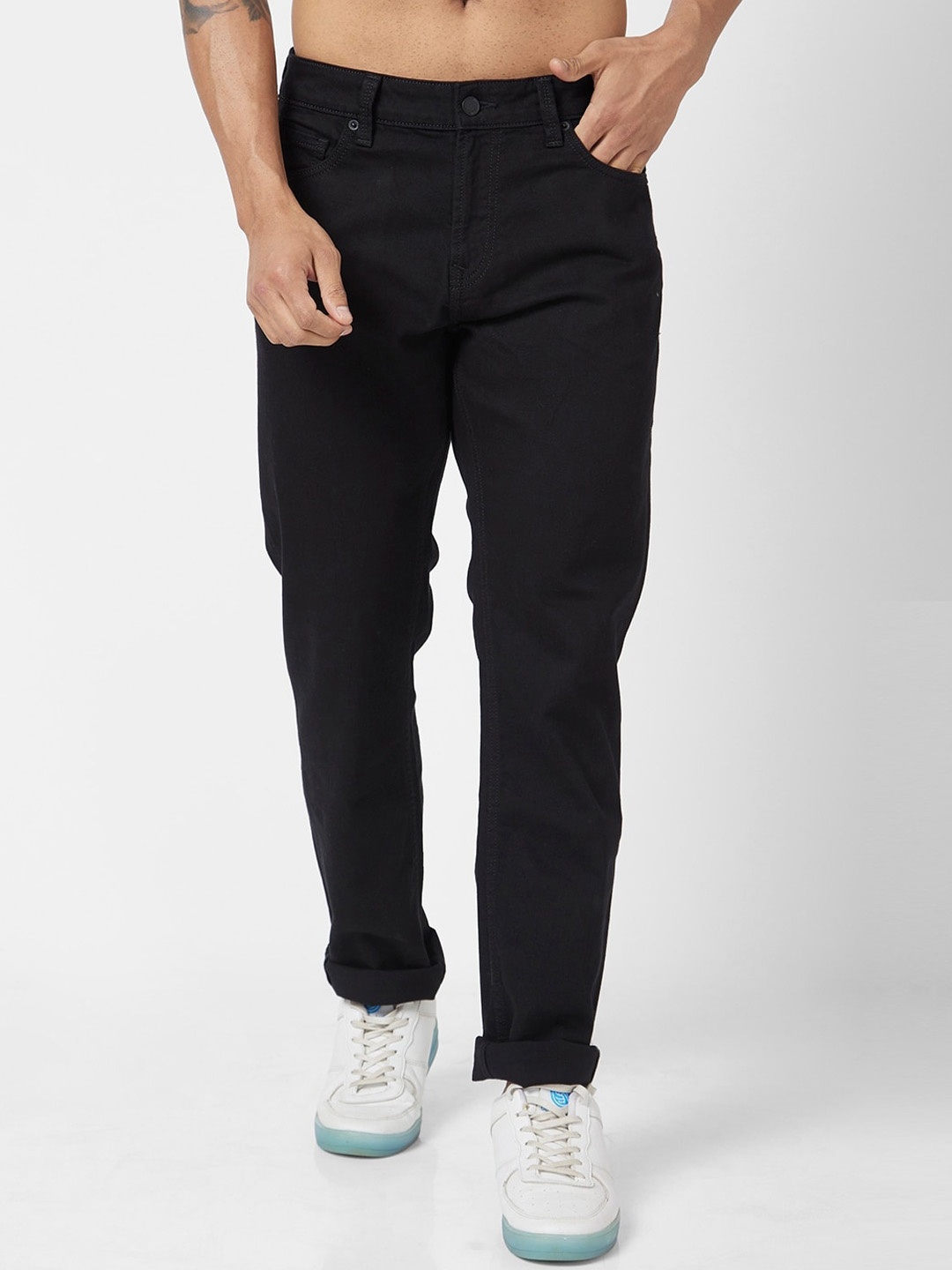 

SPYKAR Men Relaxed Fit Stretchable Jeans, Black