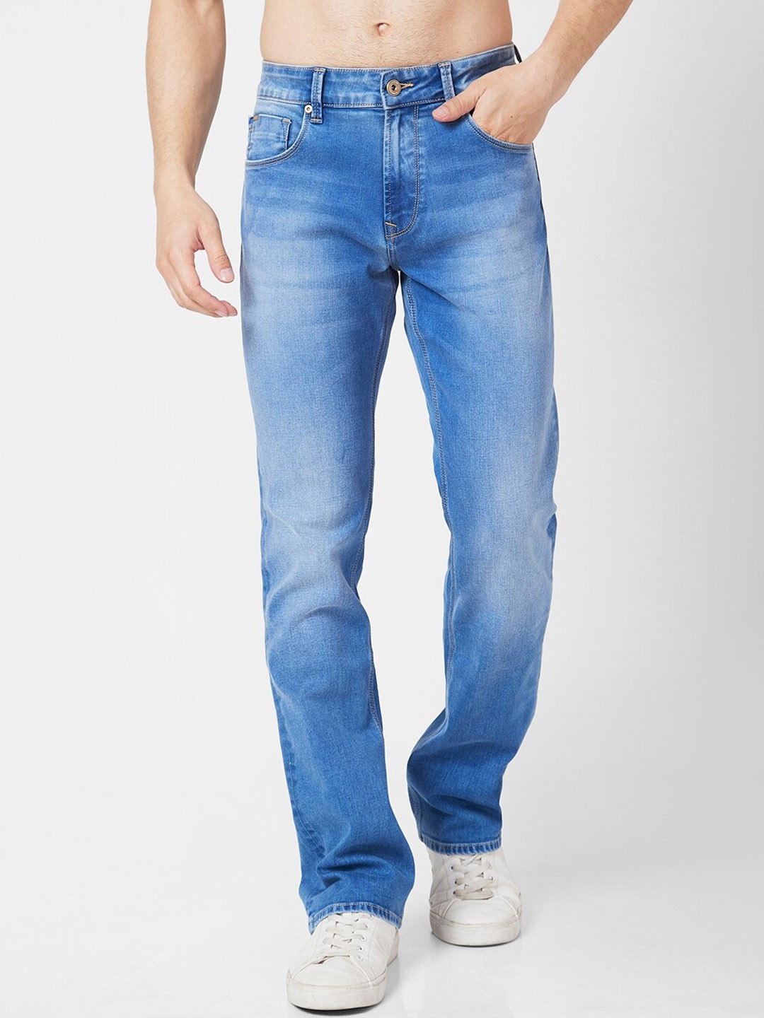

SPYKAR Men Rafter Relaxed Fit Heavy Fade Stretchable Jeans, Blue