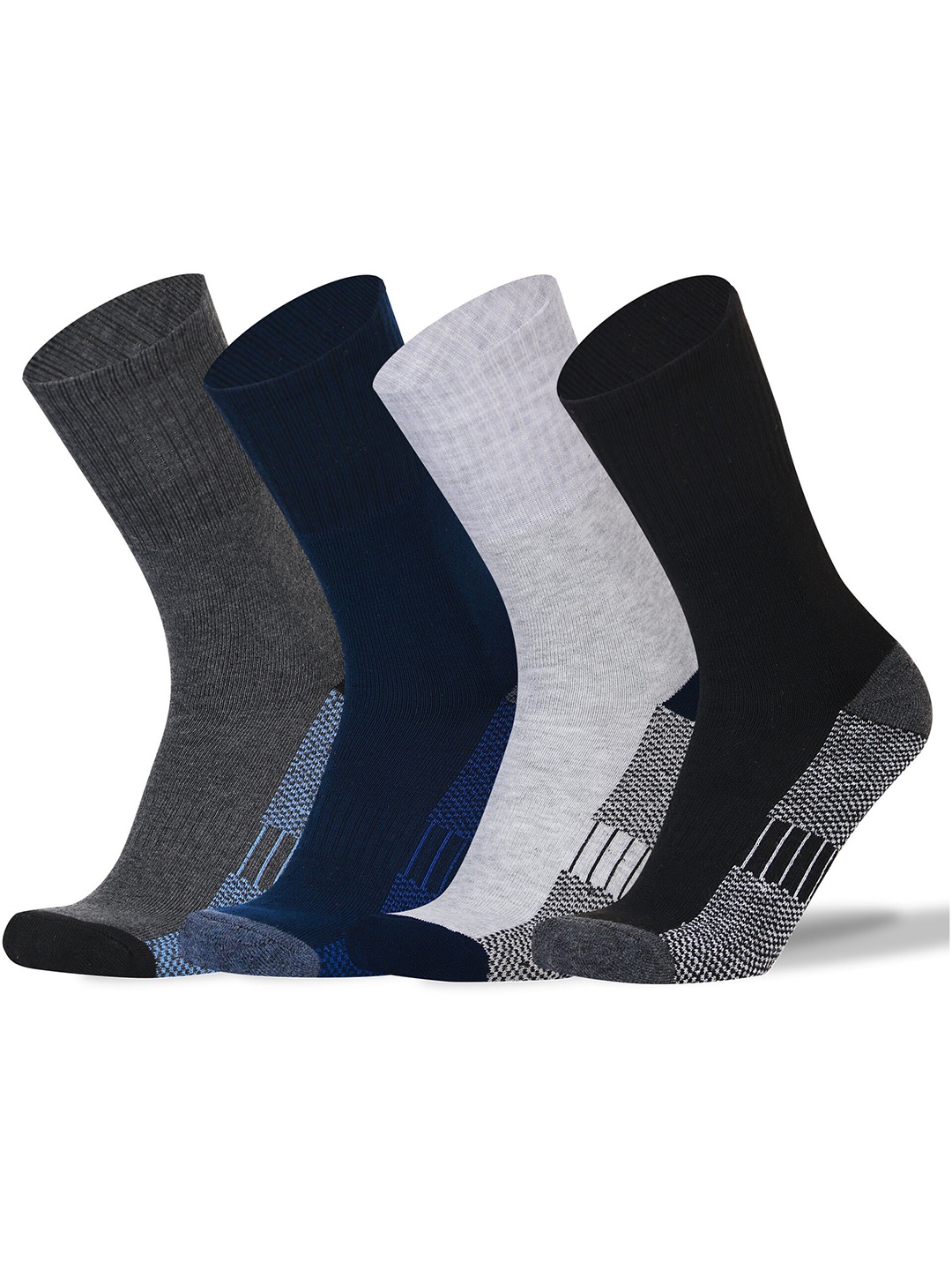 

RC. ROYAL CLASS Men Pack Of 4 Patterned Calf Length Thermal Socks, Grey