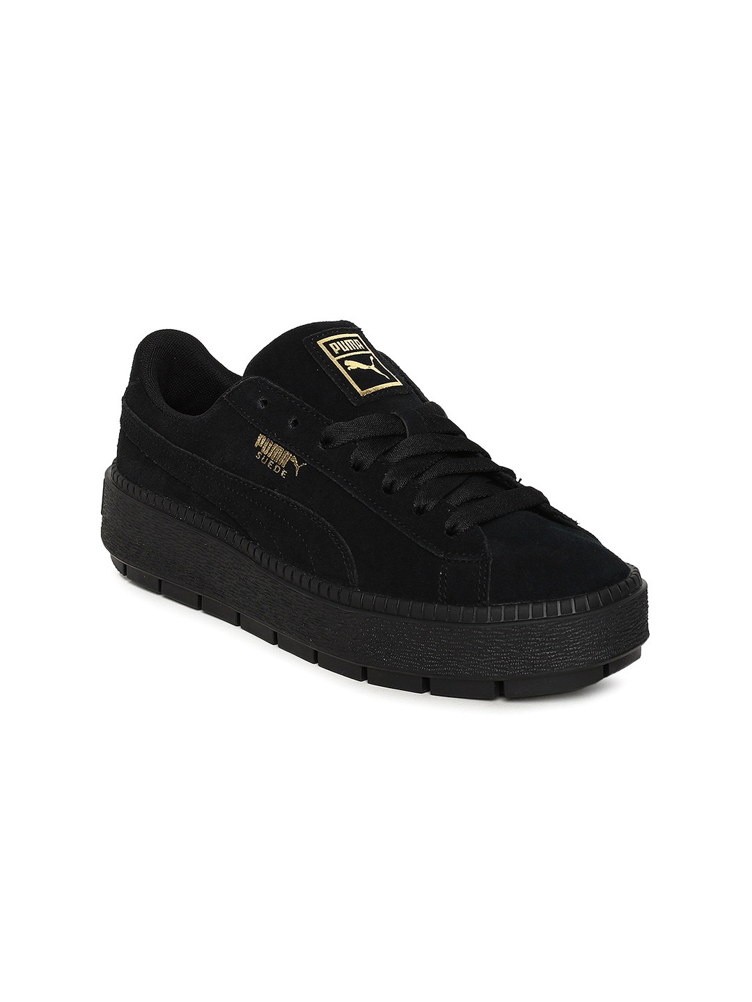 

Puma Women Black Platform Trace Suede Sneakers