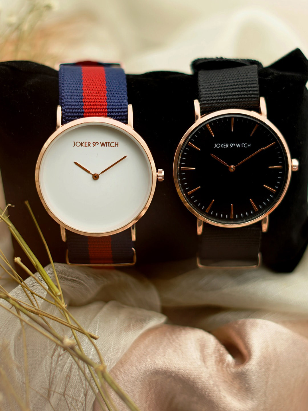 

JOKER & WITCH Unisex Jamey & Sierra Couple Watches Gift Set JWCW102, Black