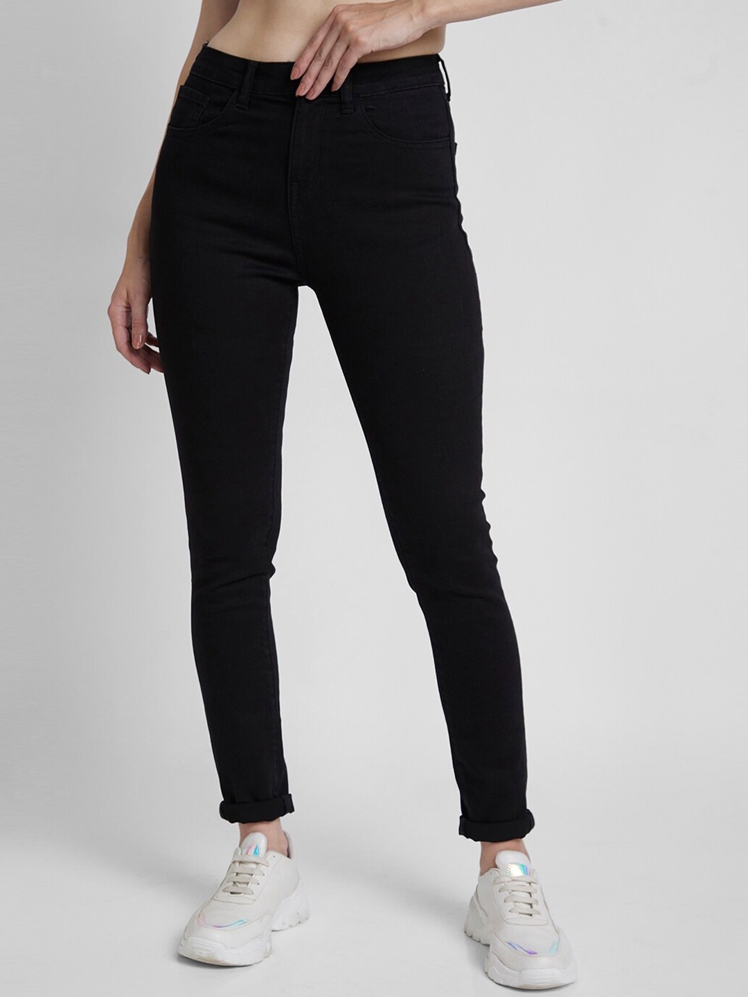 

SPYKAR Women Adora Skinny Fit Clean Look Stretchable Jeans, Black