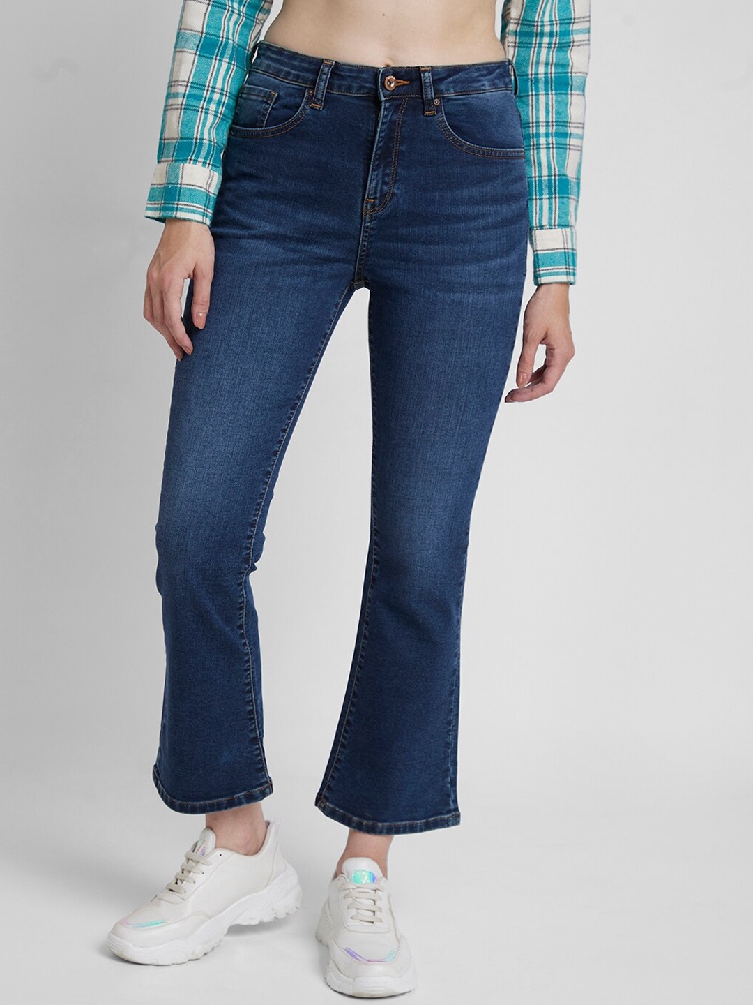 

SPYKAR Women Elissa Bootcut Clean Look High-Rise Stretchable Jeans, Blue