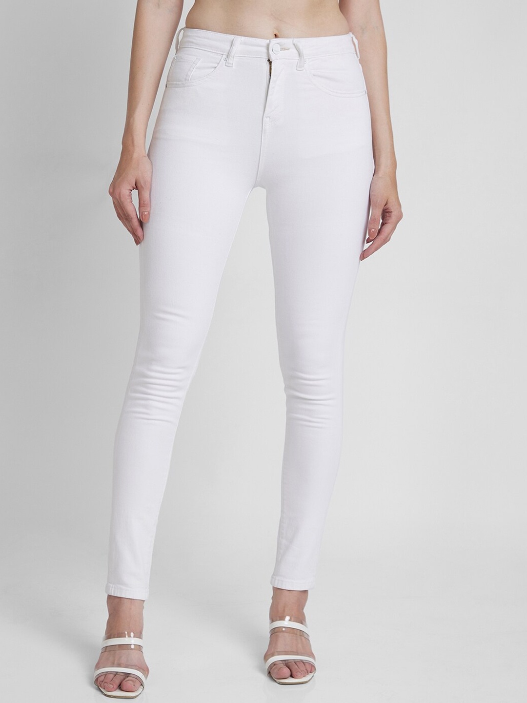 

SPYKAR Women Adora Skinny Fit Clean Look Stretchable Jeans, White