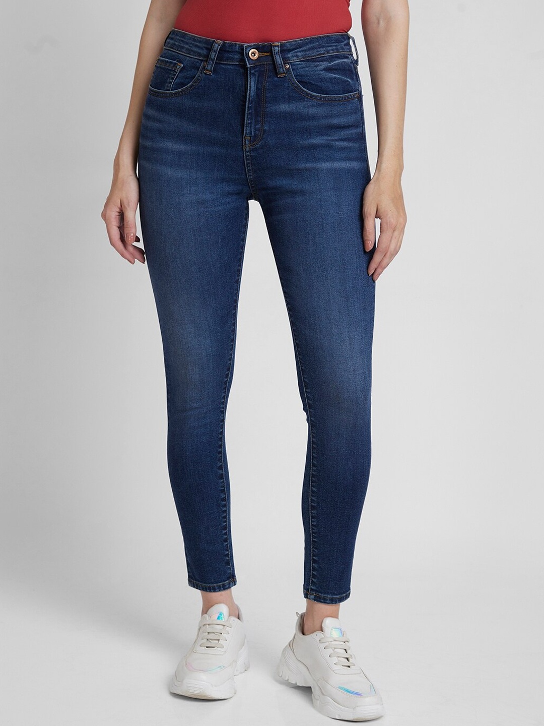 

SPYKAR Women Super Skinny Fit Clean Look High-Rise Stretchable Jeans, Blue
