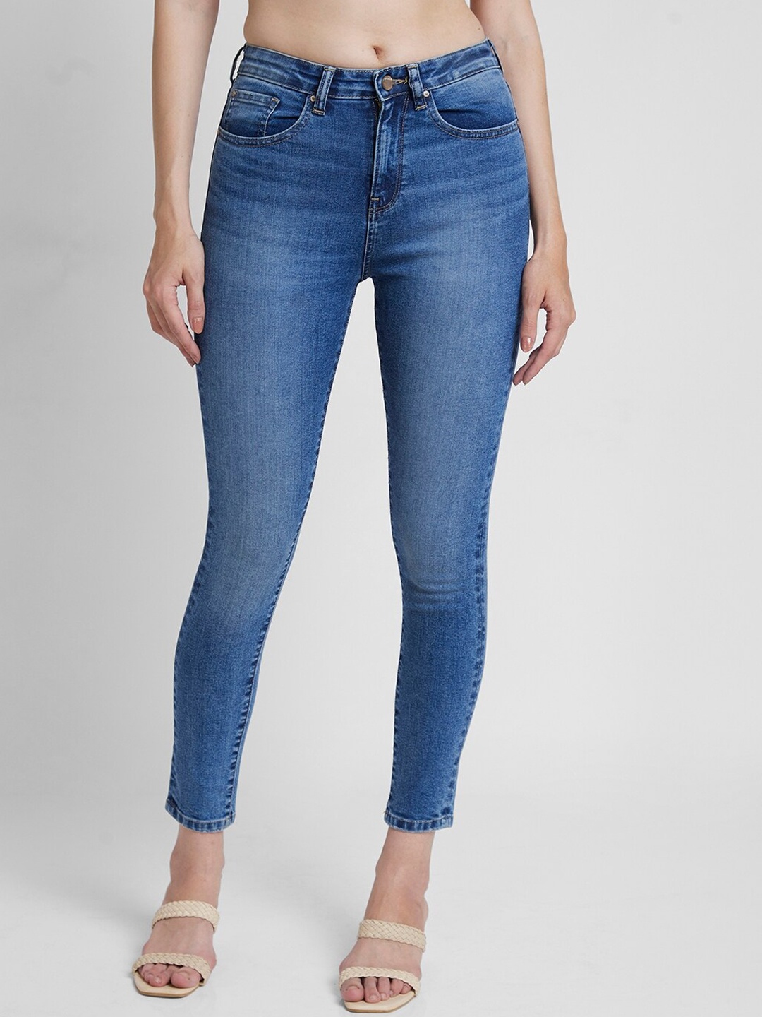 

SPYKAR Women Super Skinny Fit Clean Look High-Rise Stretchable Jeans, Blue