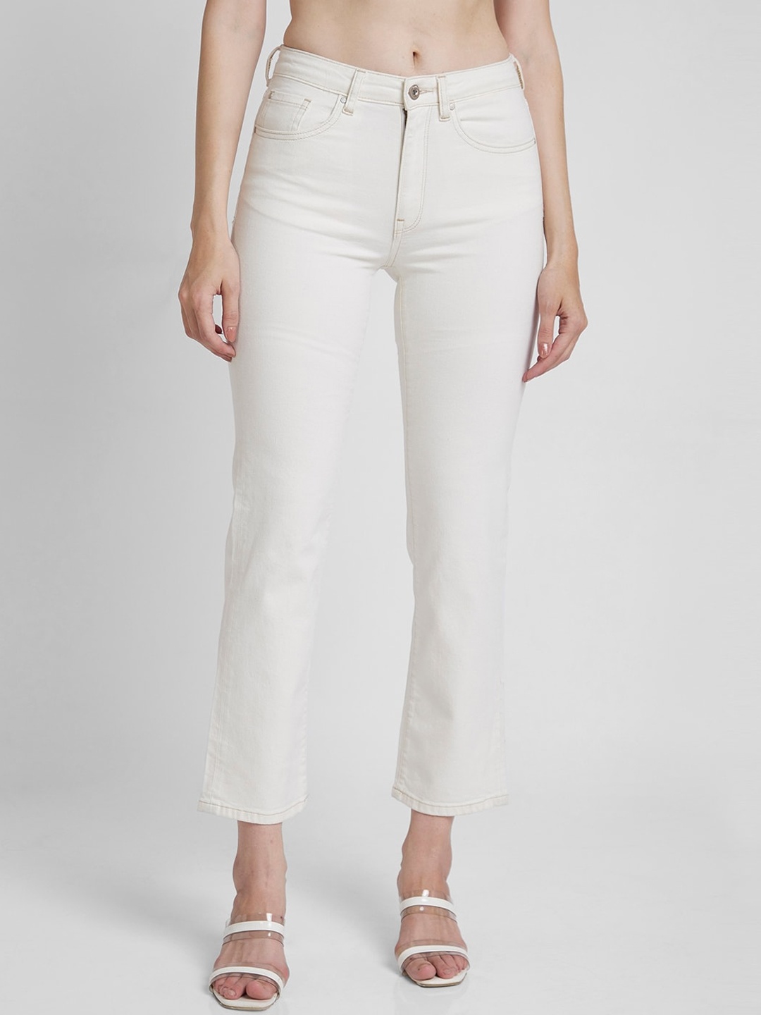 

SPYKAR Women Straight Fit Clean Look Stretchable Jeans, White