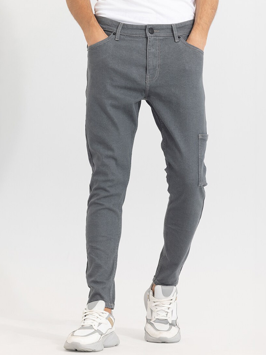 

Snitch Men Grey Mid-Rise Classic Skinny Fit Clean Look Stretchable Jeans