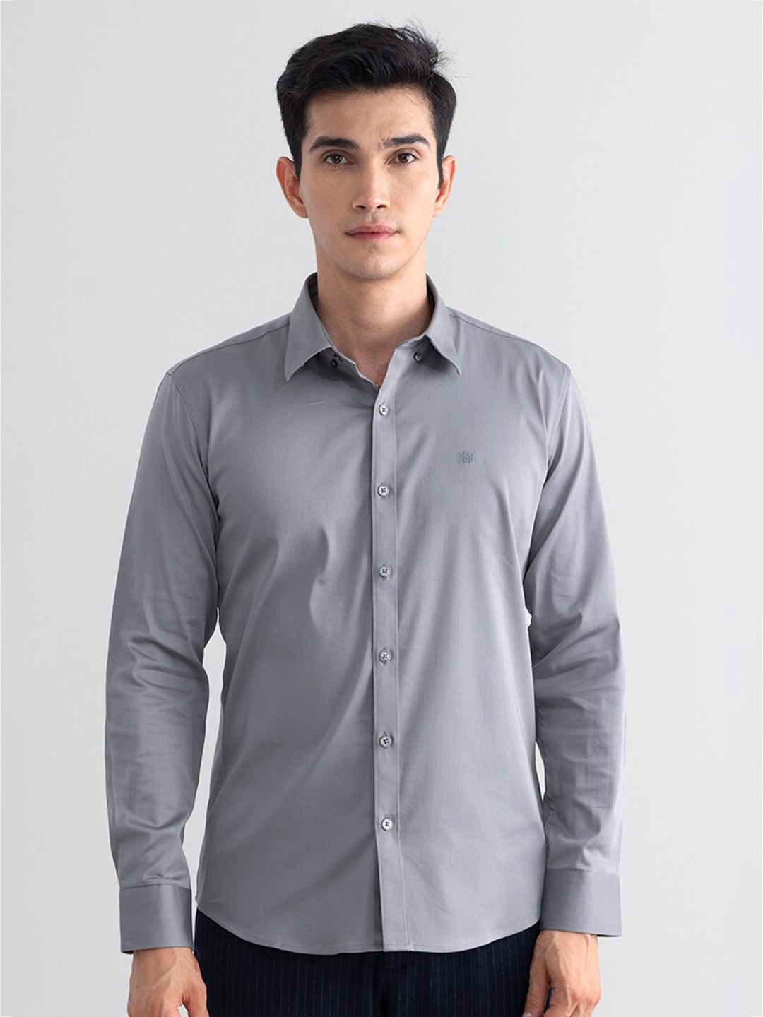 

Snitch Grey Classic Slim Fit Casual Shirt
