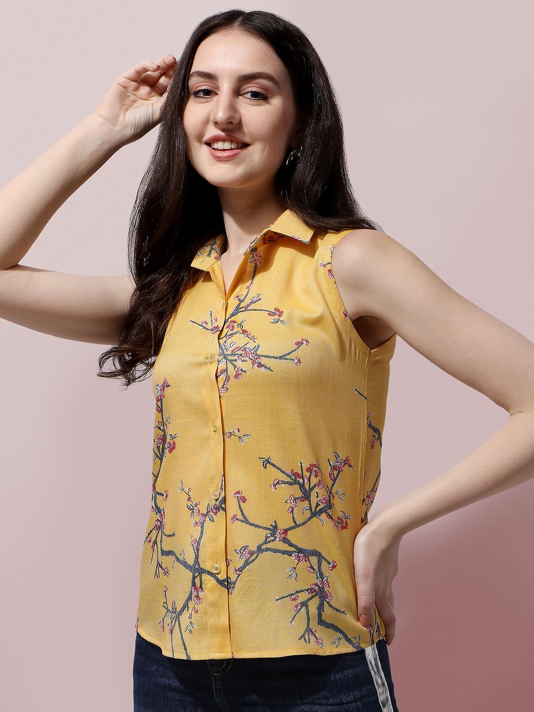 

BAESD Standard Floral Printed Casual Shirt, Yellow