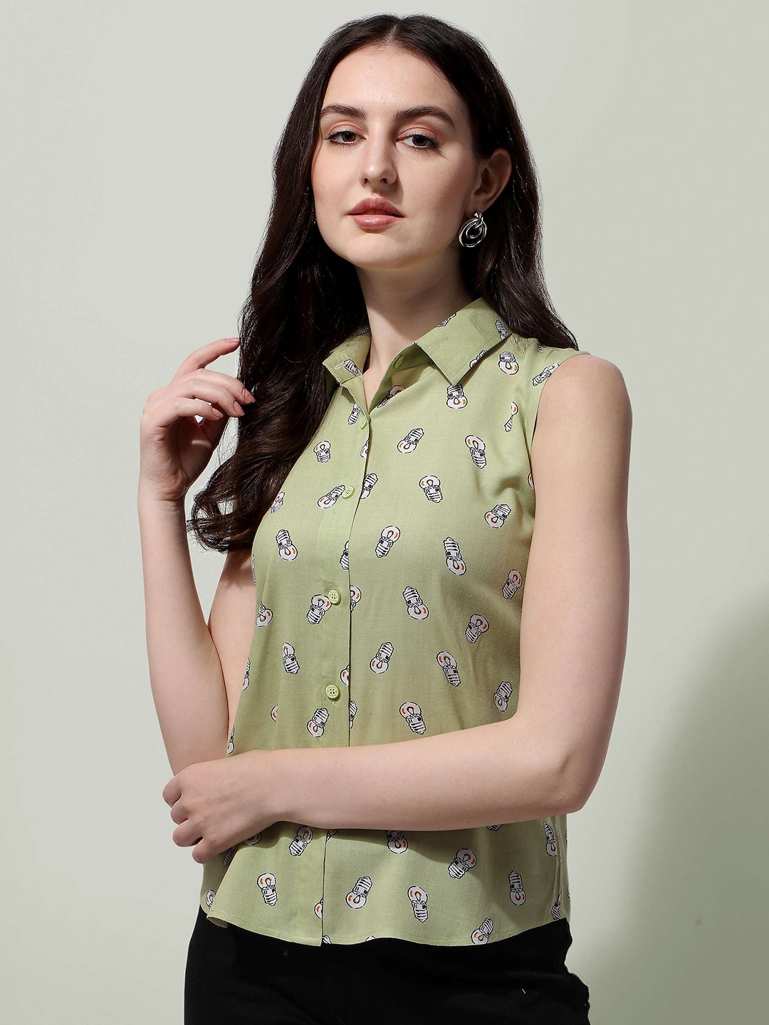 

BAESD Standard Conversational Printed Casual Shirt, Green