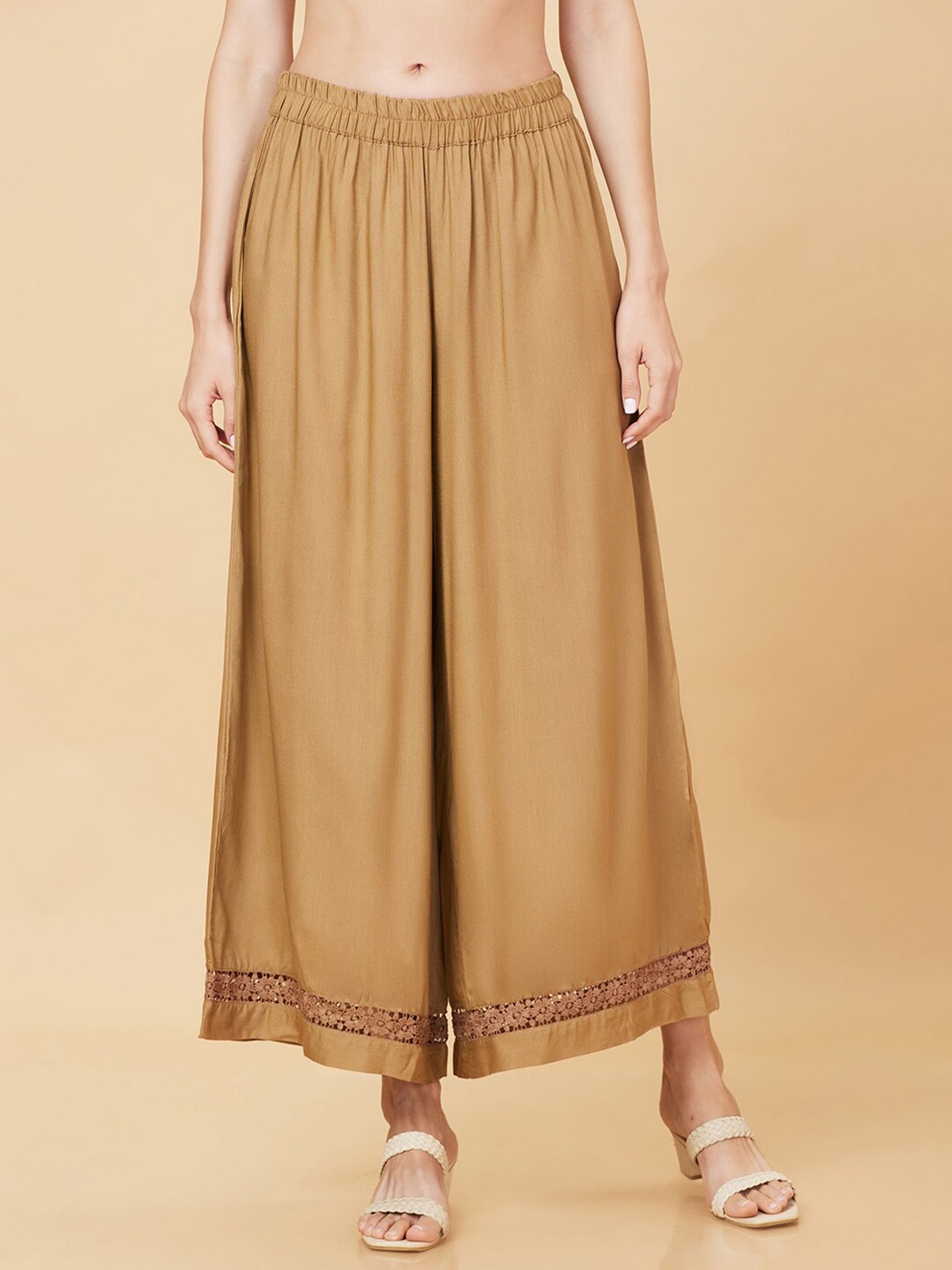 

Globus Women Wide Leg Fit Ethnic Palazzos, Beige