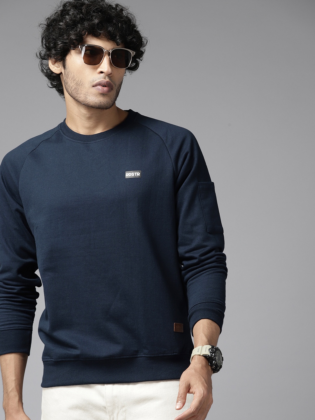 

The Roadster Lifestyle Co. Solid Sweatshirt, Navy blue