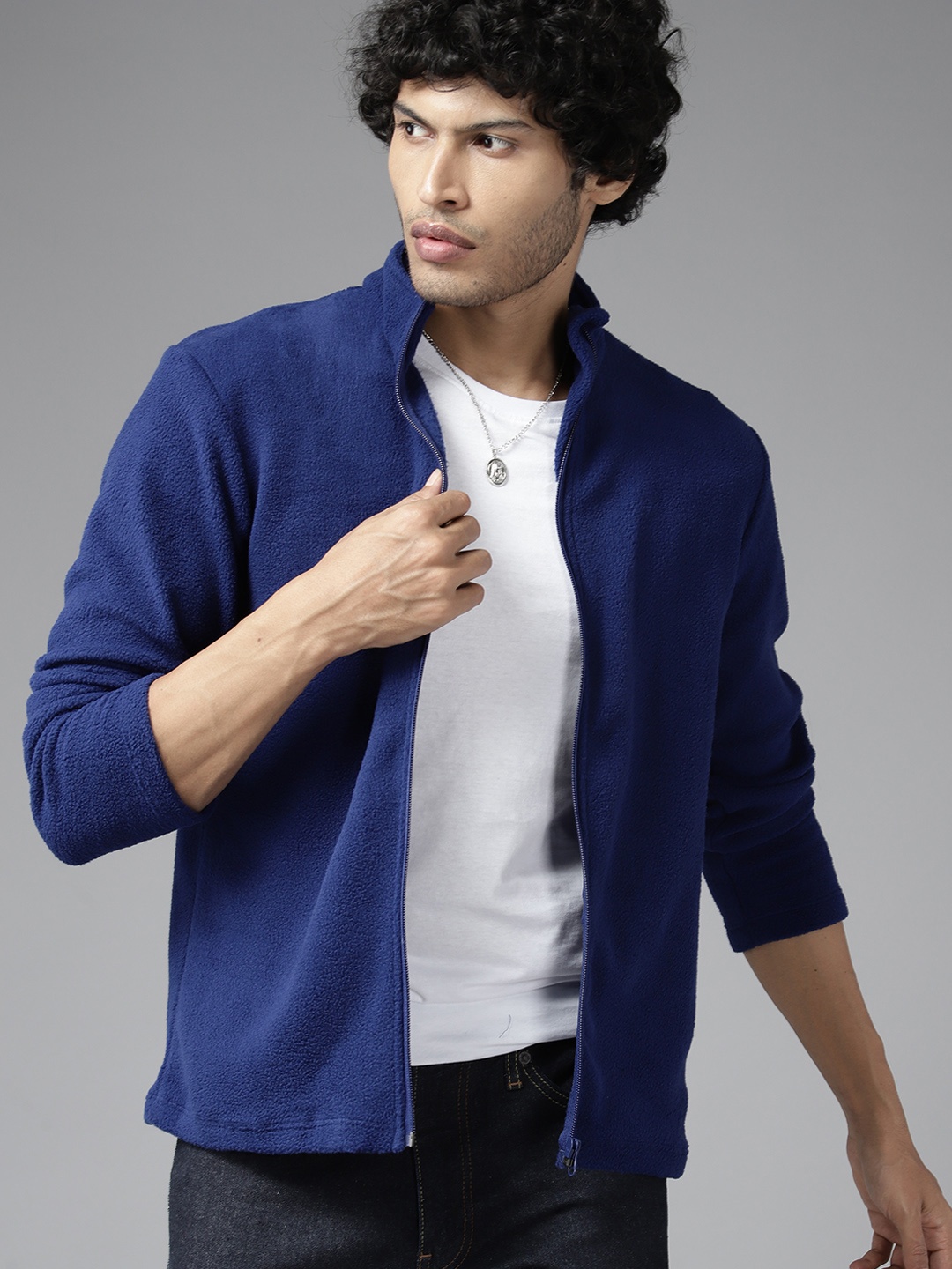 

The Roadster Lifestyle Co. Solid Fleece Sweatshirt, Navy blue