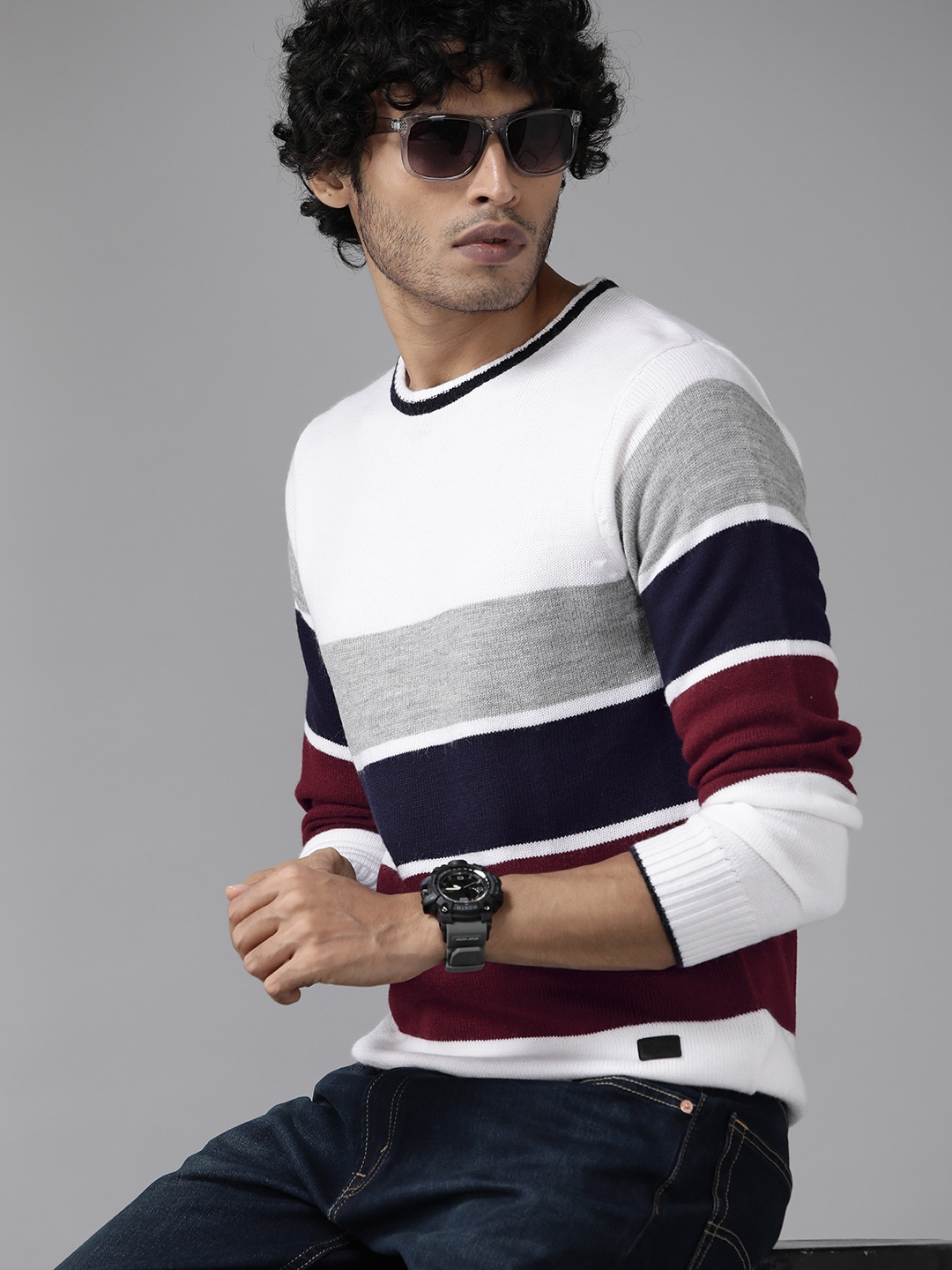 

The Roadster Lifestyle Co. Striped Pullover, White
