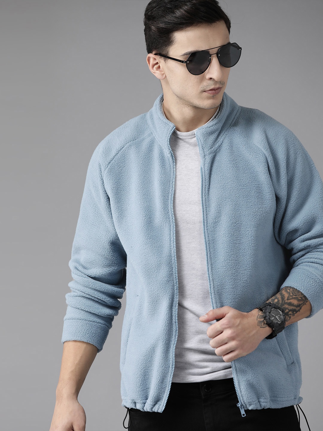 

The Roadster Lifestyle Co. Solid Fleece Sweatshirt, Blue