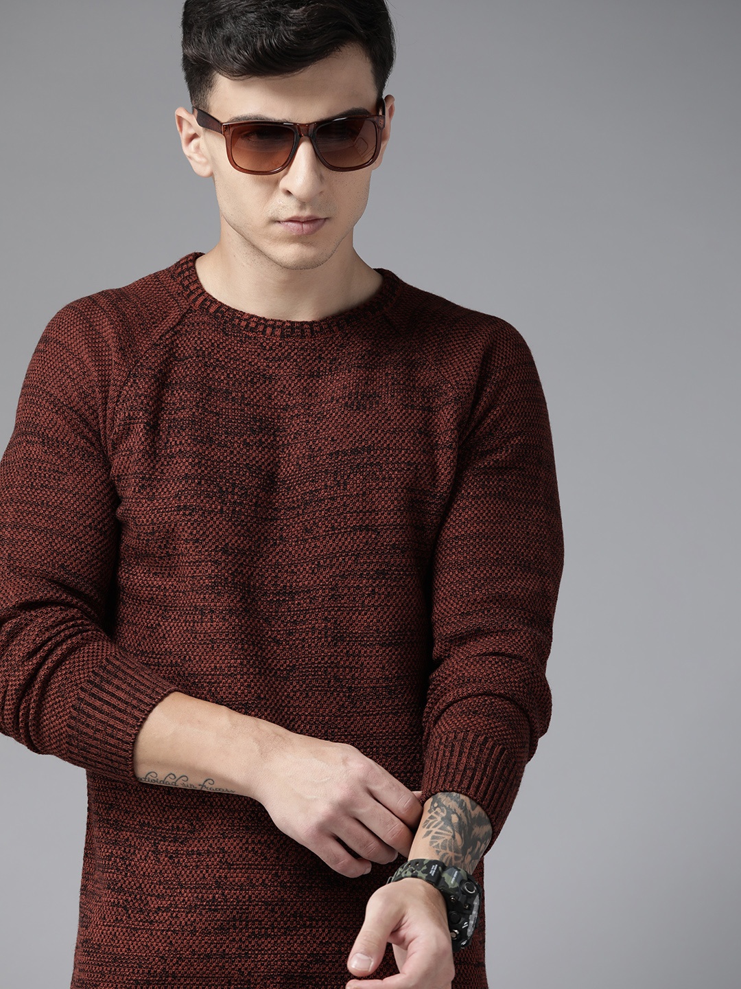 

The Roadster Lifestyle Co. Round Neck Pullover, Coffee brown