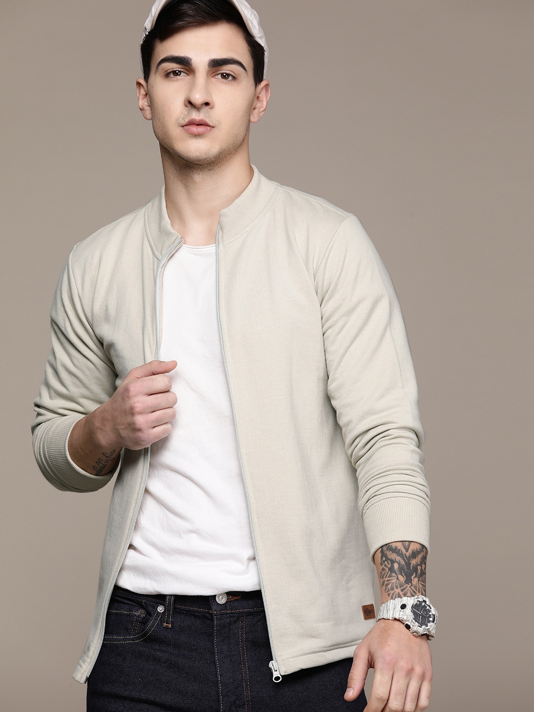 

The Roadster Lifestyle Co. Solid Sweatshirt, Beige