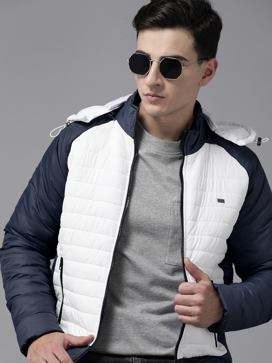 

The Roadster Lifestyle Co. Hooded Padded Jacket, Navy blue