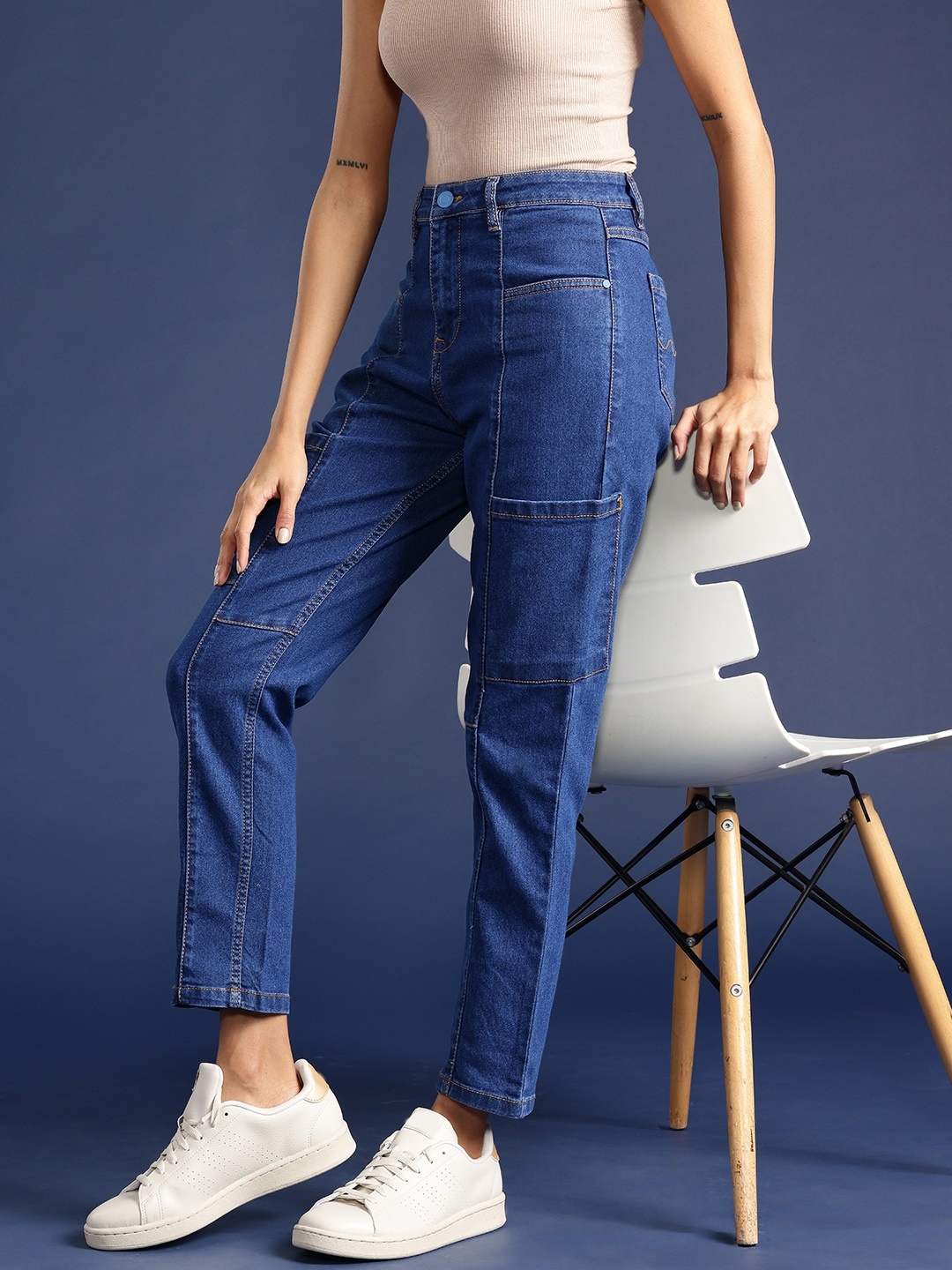 

Mast & Harbour Women Slim Fit Jeans, Navy blue