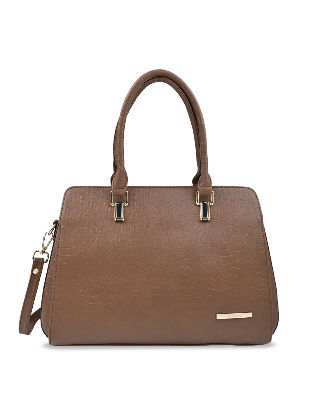 

Rocia Textured Structured Shoulder Bag, Brown
