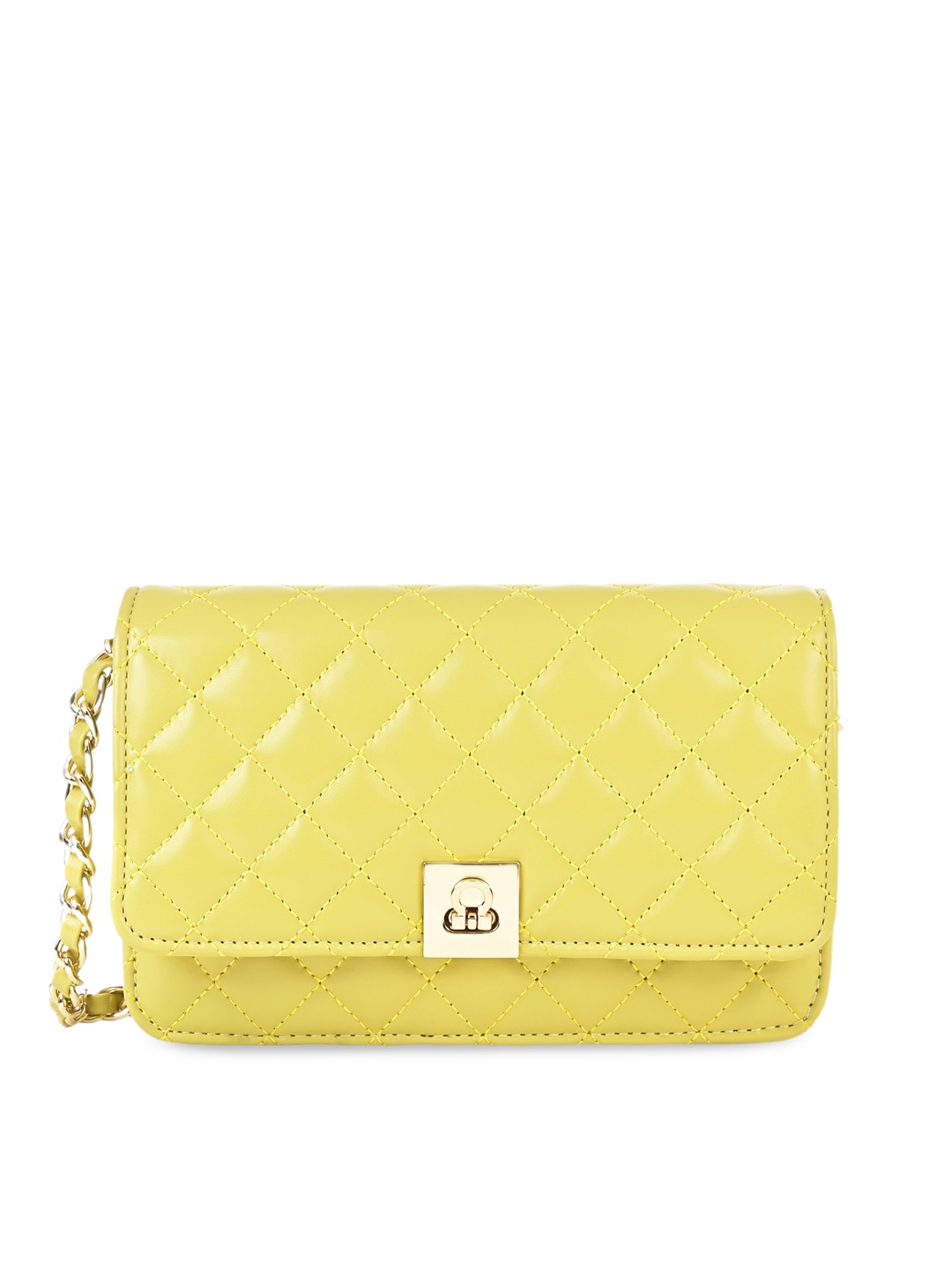 

Rocia Quilted Structured Sling Bag, Yellow