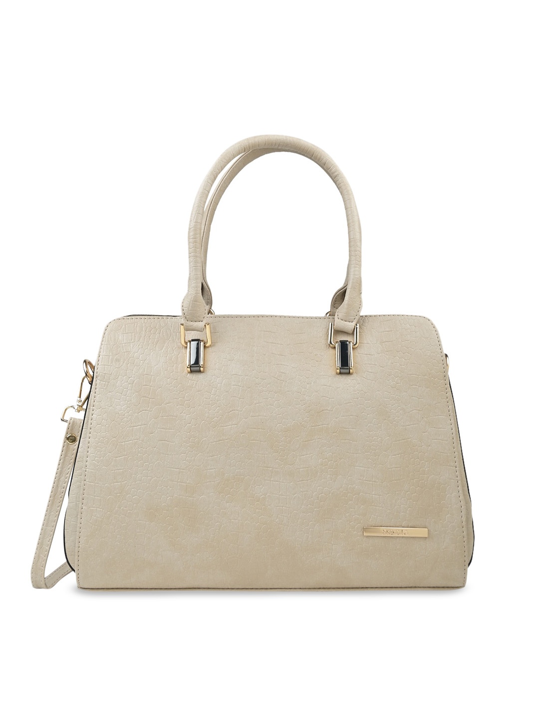

Rocia Textured Structured Handheld Bag, Beige