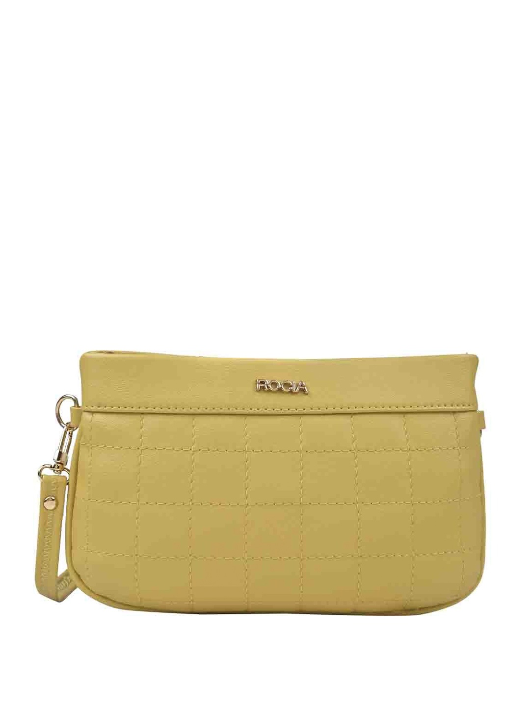 

Rocia Wrist Loop Purse With Stitch Detail, Yellow