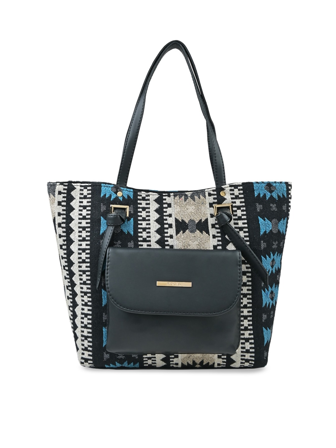 

Rocia PU Structured Geometric Printed Shoulder Bag, Blue