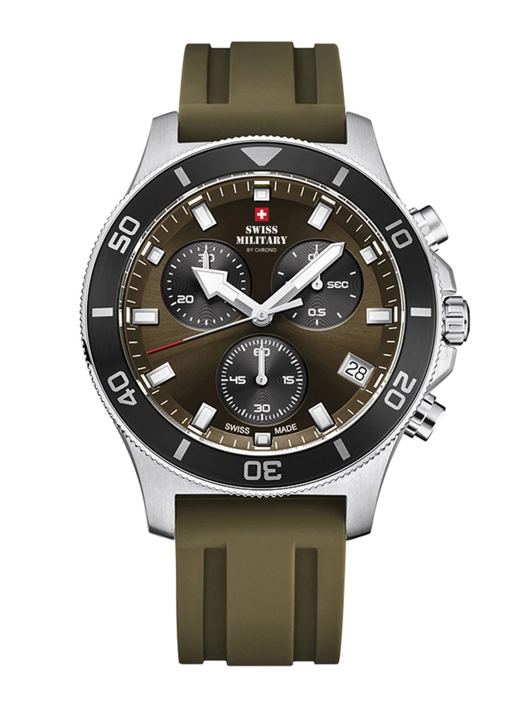 

Swiss Military by Chrono Men brown Dial Swiss Made Watch- SM34067.09, Olive