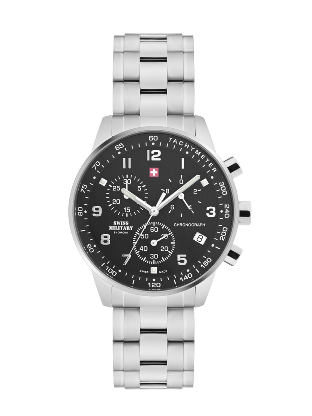

Swiss Military by Chrono white Dial Swiss Made Watch for Men - SM34012.01, Black