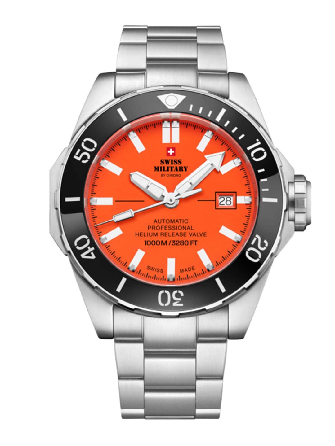 

Swiss Military by Chrono Men Bracelet Style Straps Analogue Watch SMA34092.03, Orange