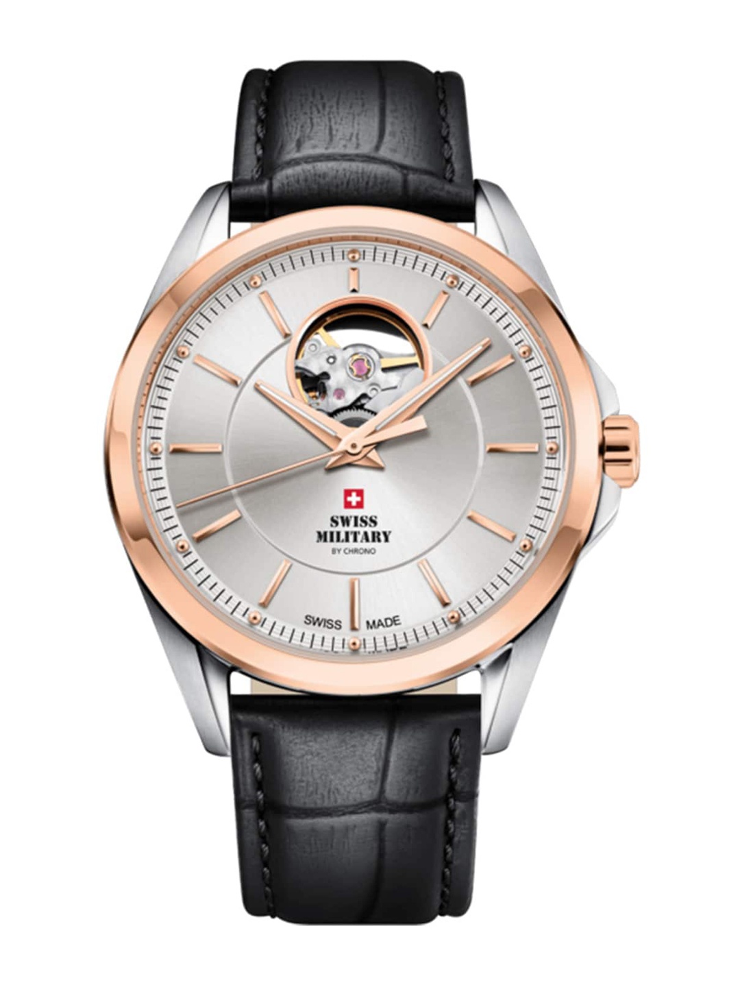 

Swiss Military by Chrono Men Silver Dial Swiss Made Watch - Sma34085.37