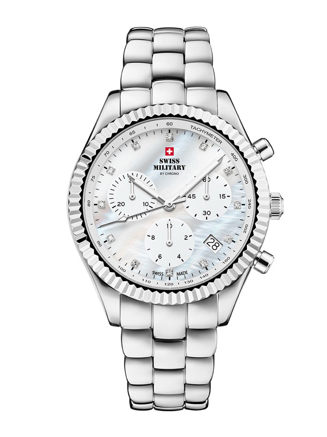 

Swiss Military by Chrono Men Bracelet Style Straps Analouge Watch SM30207.02, White