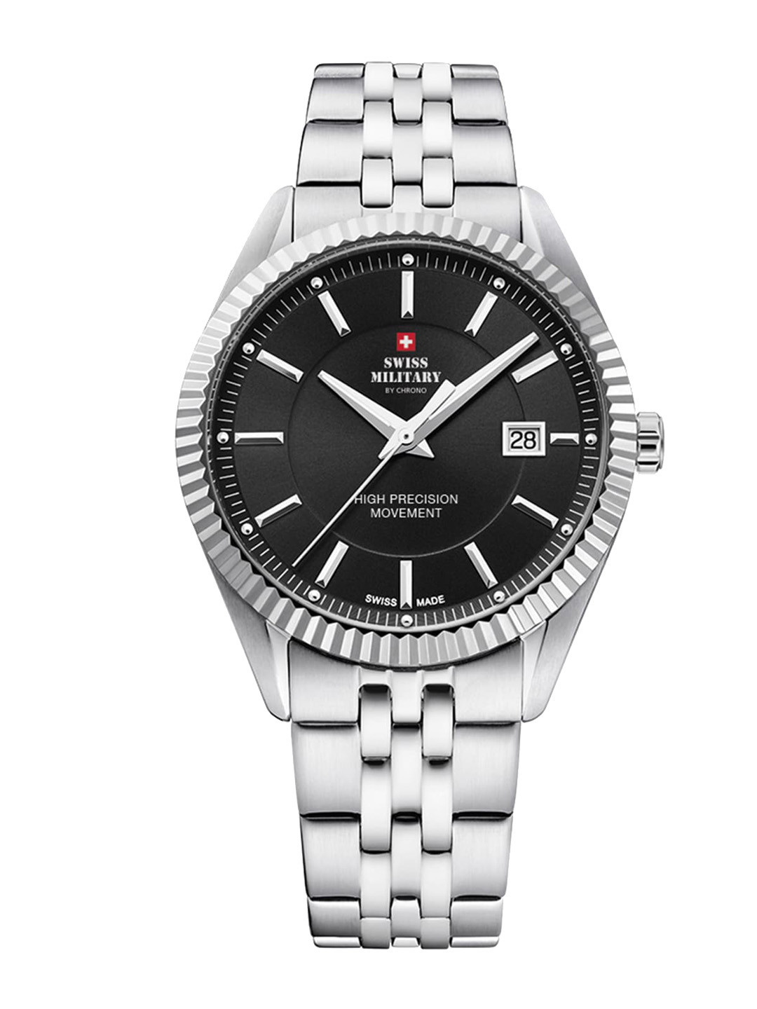 

Swiss Military by Chrono Men Bracelet Style Straps Watch SM34065.01, Black