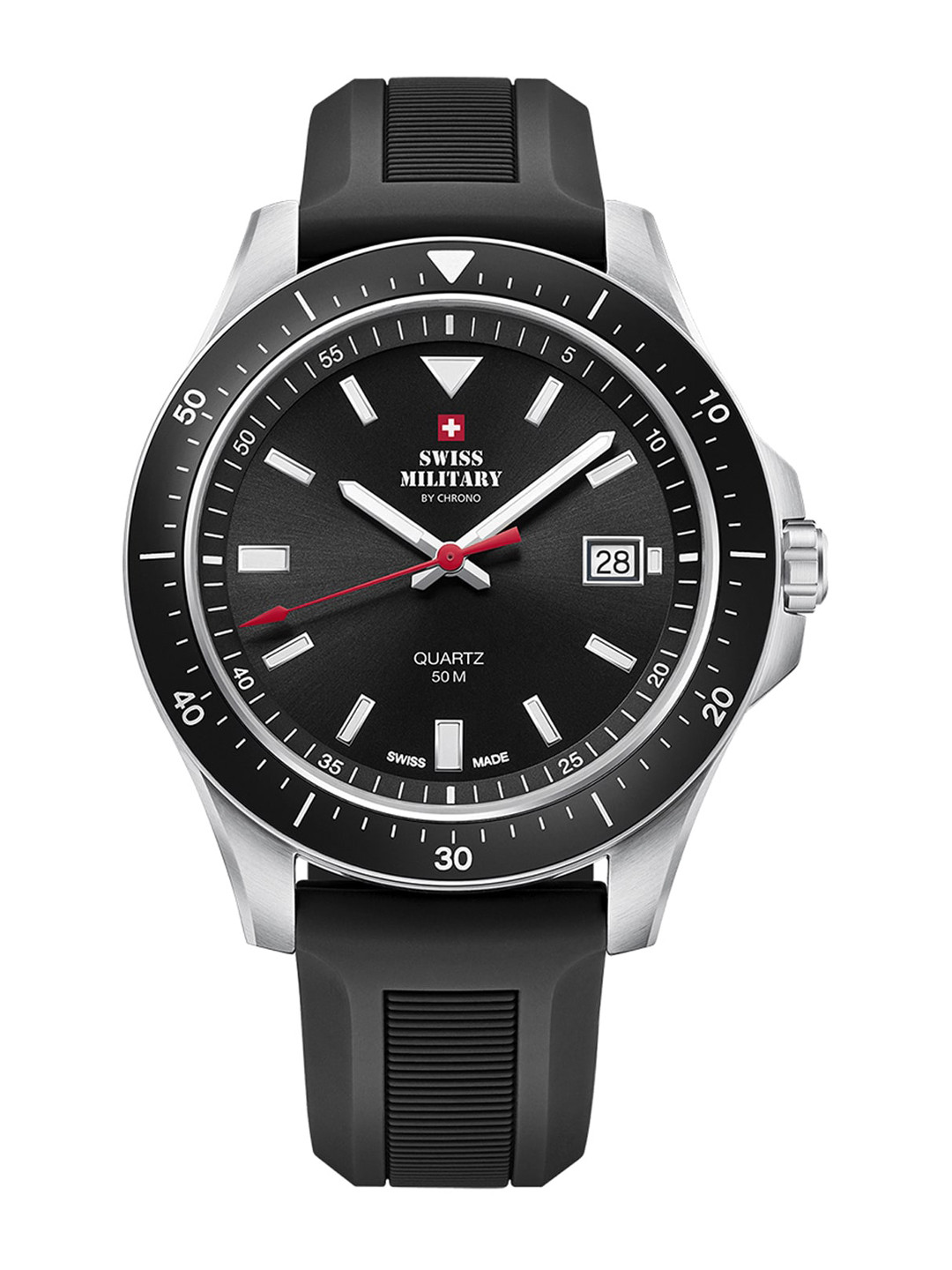

Swiss Military by Chrono Unisex Black Dial & Black Straps Analogue Watch SM34082.07