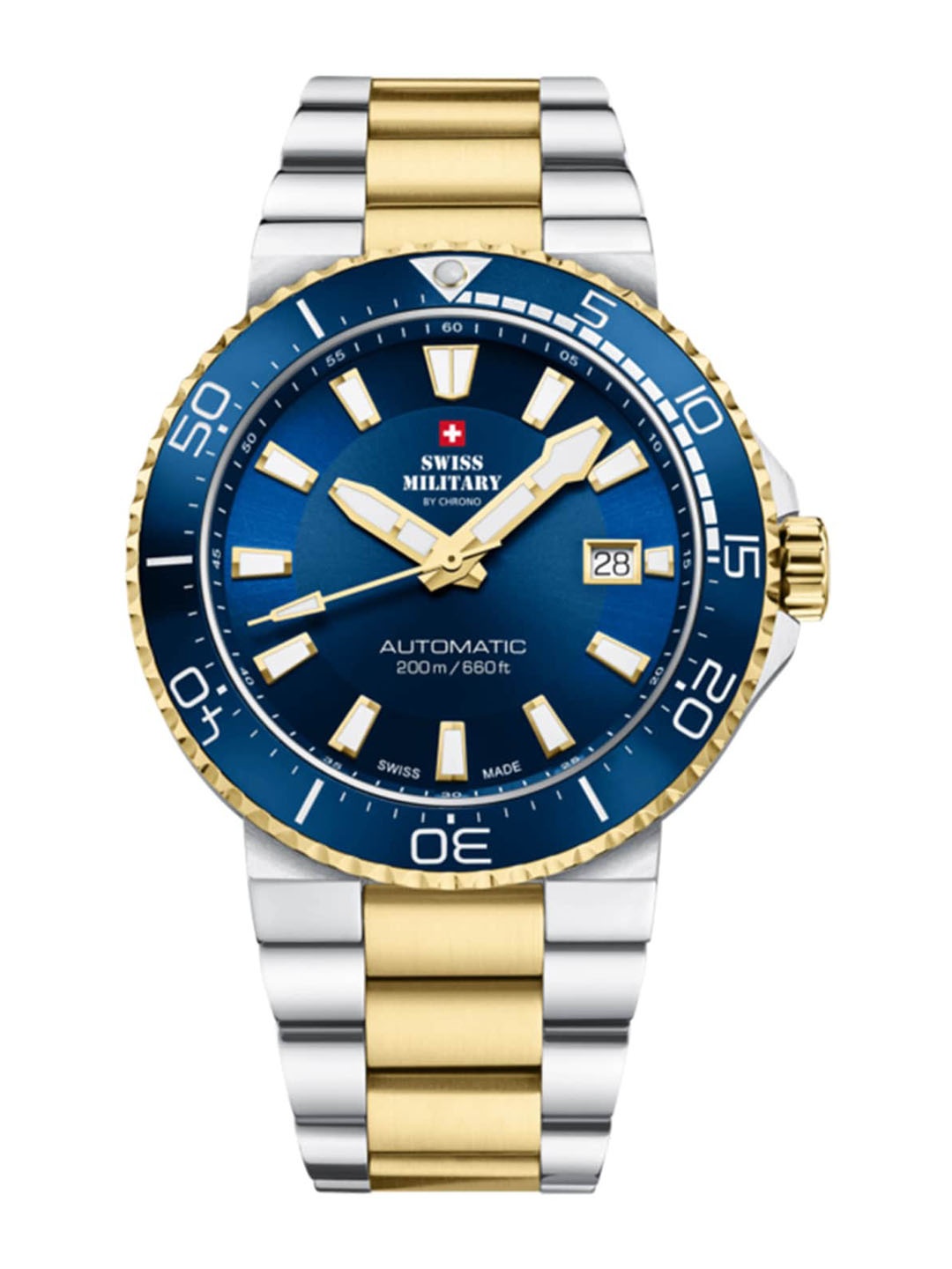 

Swiss Military by Chrono Men Bracelet Style Straps Analogue Watch SMA34086.03, Blue