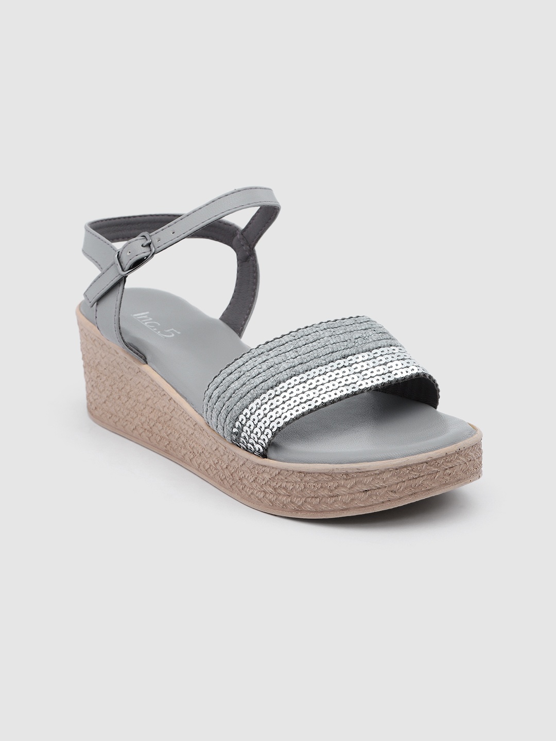 

Inc 5 Women Embellished Open Toe Wedges, Grey