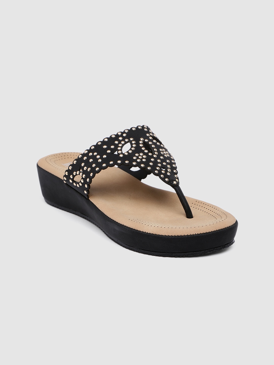 

Inc 5 Women Embellished T-Strap Wedges, Black
