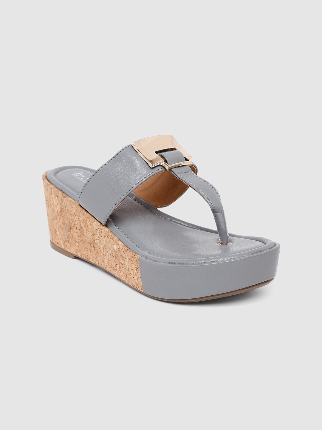 

Inc 5 Women T-Strap Wedges, Grey