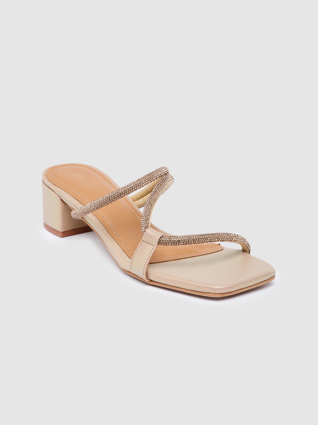 

Inc 5 Embellished Party Block Heels, Gold