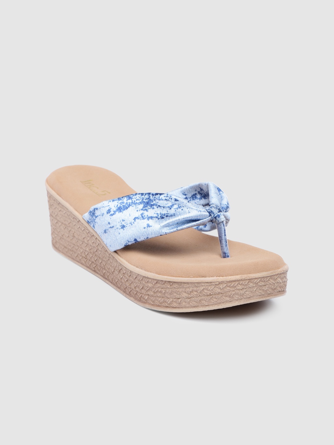 

Inc 5 Women Printed T-Strap Wedges, Blue