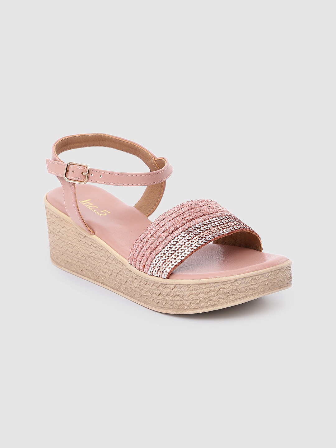 

Inc 5 Women Embellished Open Toe Wedges, Peach