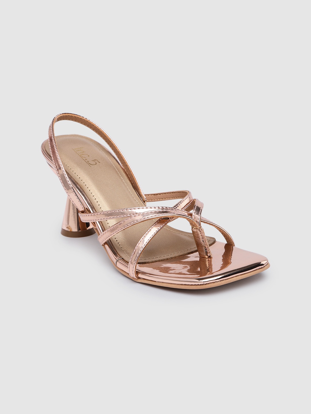 

Inc 5 Women Open Toe Block Heels, Rose gold